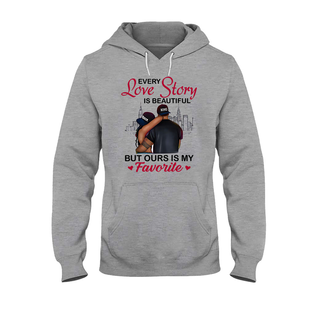Couple noir - T-shirt et sweat à capuche personnalisés afro-américains 112021