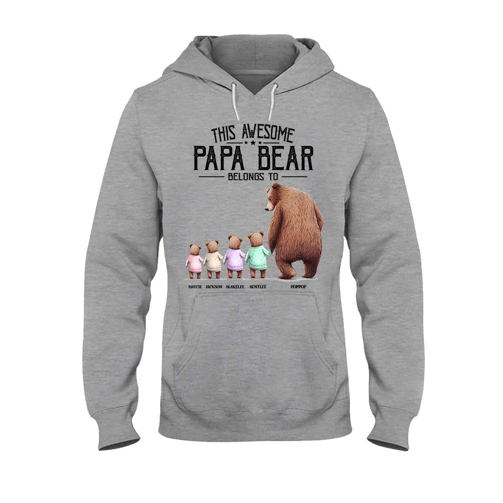 Ce t-shirt et ce sweat à capuche personnalisés « Papa Ours appartient à »