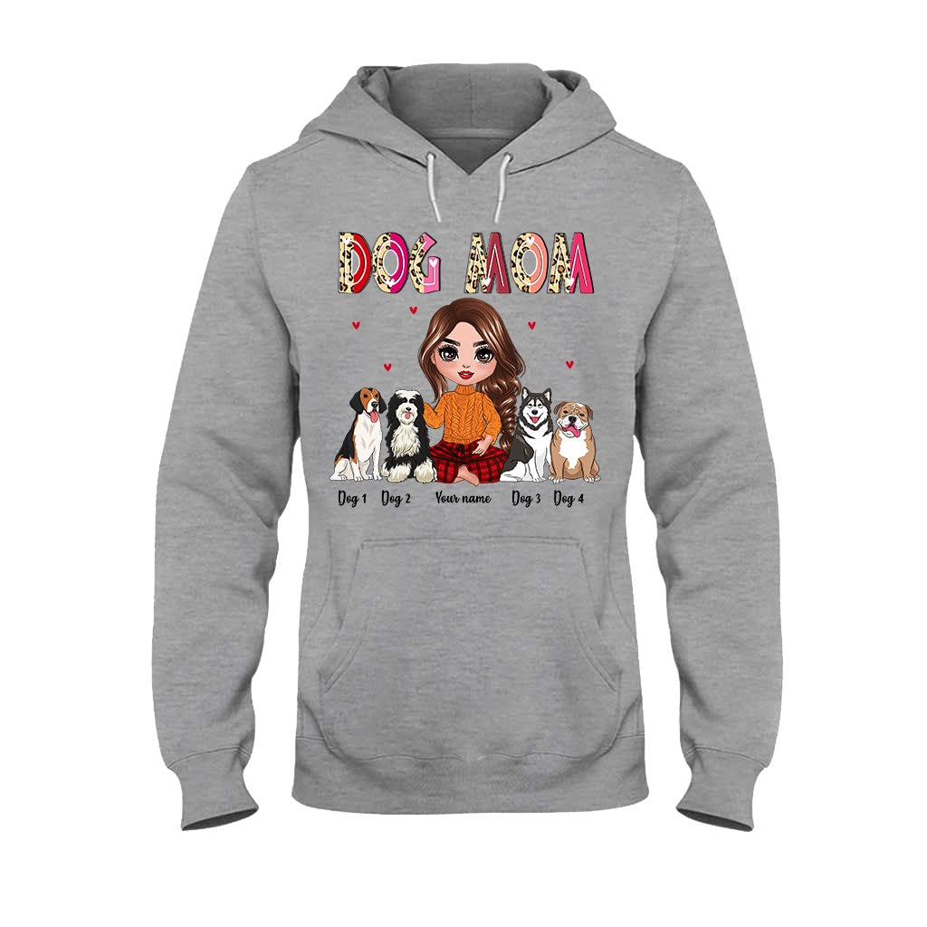 Maman et grand-mère assises avec le chien - T-shirt et sweat à capuche personnalisés pour chien