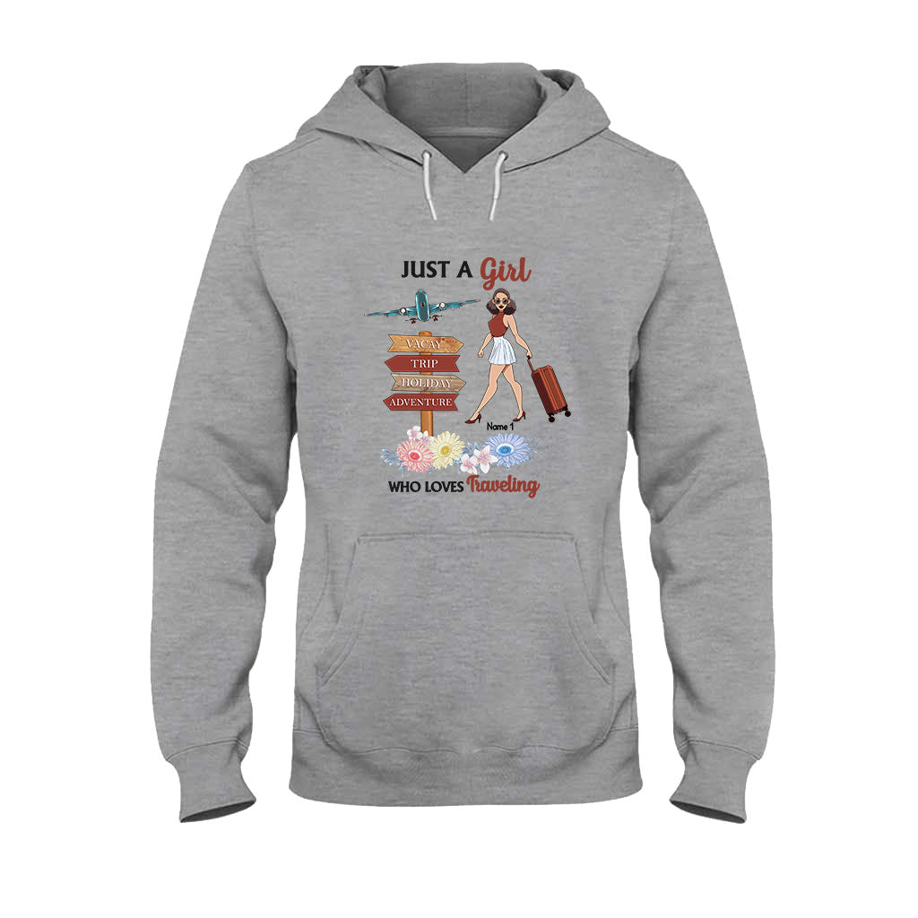 Juste une fille qui aime voyager - T-shirt et sweat à capuche personnalisés