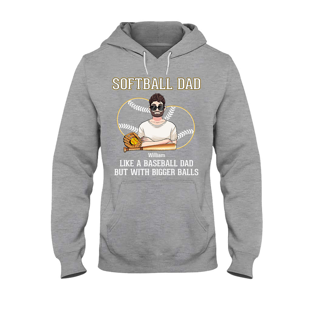 Papa de softball, comme un papa de baseball, mais avec des balles plus grosses ! – T-shirt et sweat à capuche de softball personnalisés