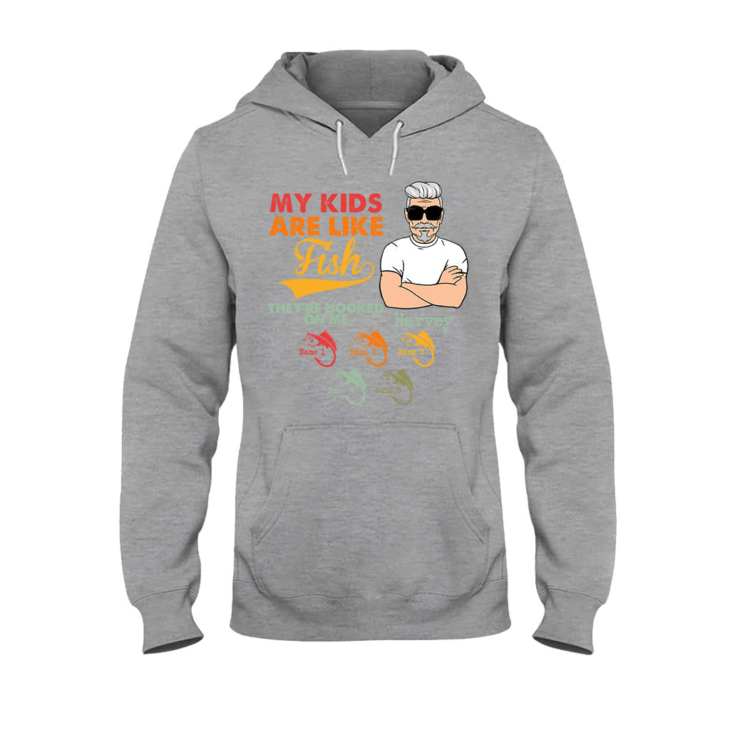 Mes enfants sont comme des poissons - T-shirt et sweat à capuche personnalisés pour la fête des pères sur le thème de la pêche