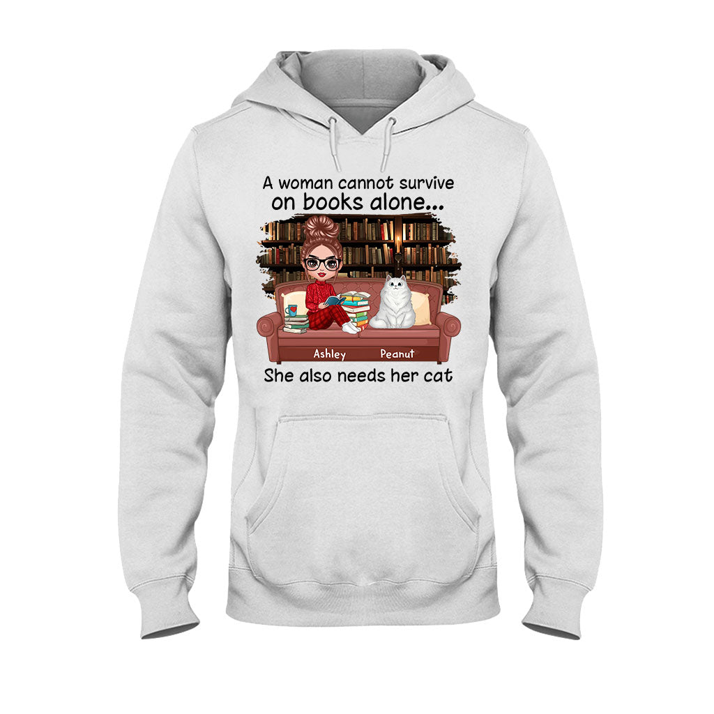 Livres et chats - T-shirt et sweat à capuche personnalisés avec motif de livre