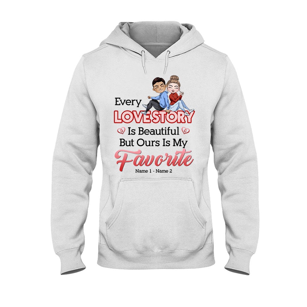 Notre histoire d'amour est ma préférée - T-shirt et sweat à capuche personnalisés pour couples