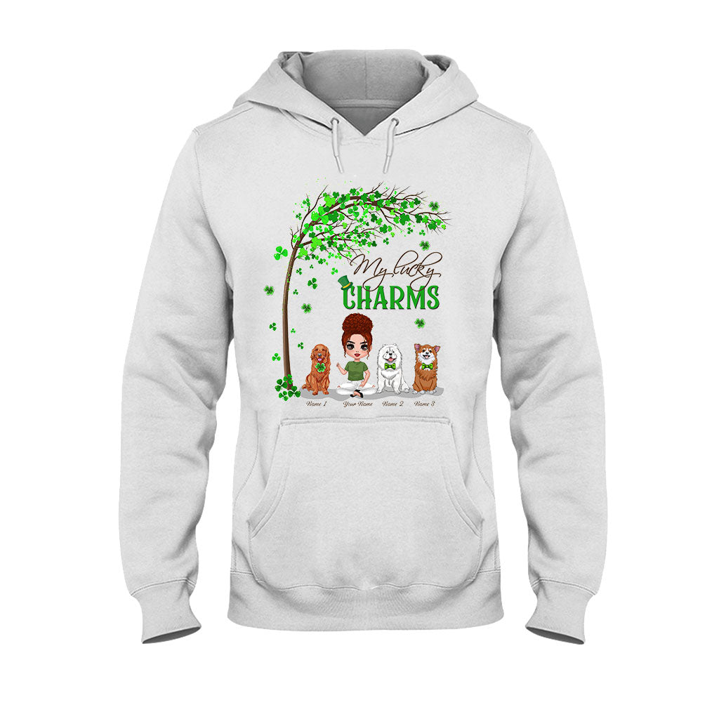 T-shirt et sweat à capuche personnalisés « Chiens et fille irlandais pour la Saint-Patrick » (fête irlandaise).