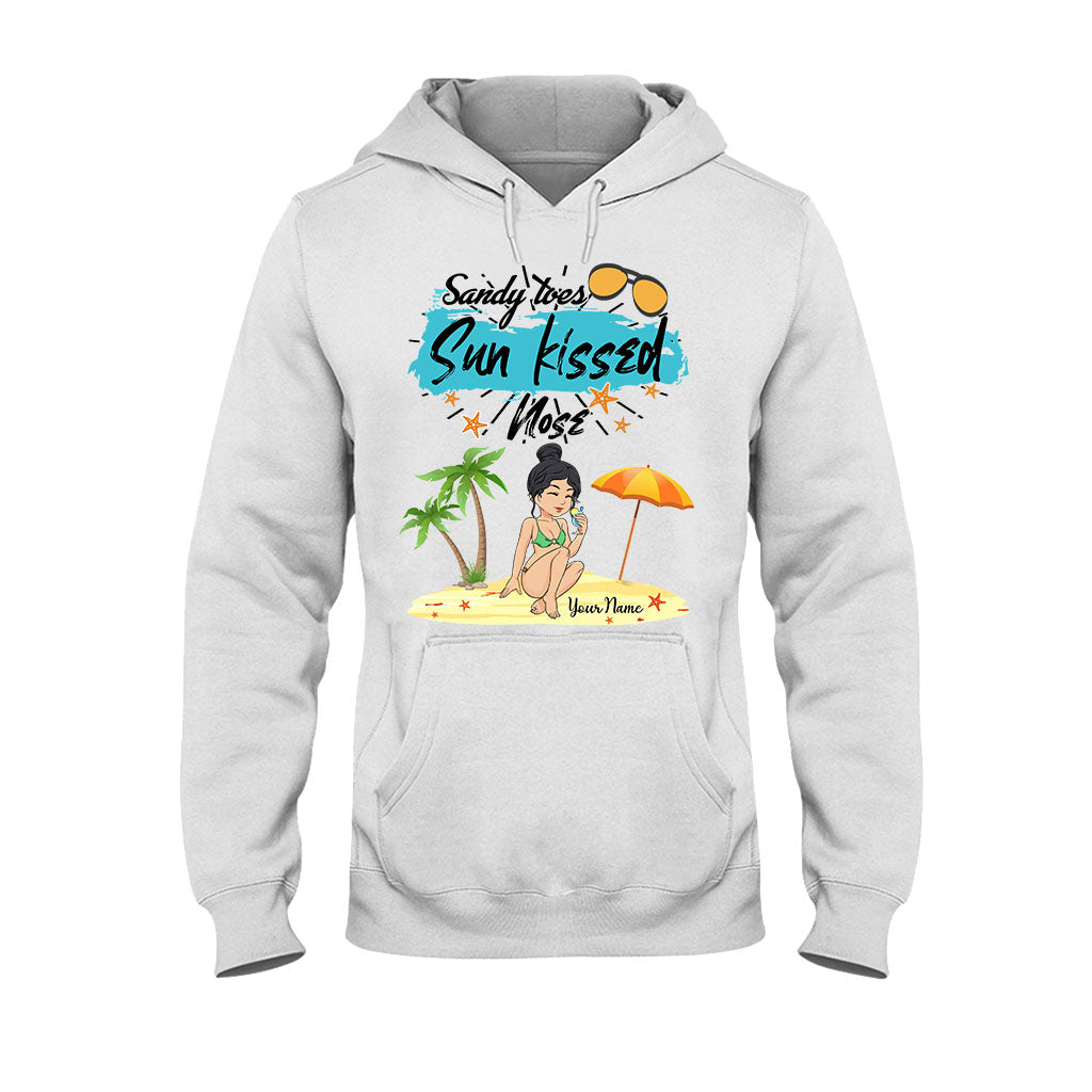 T-shirt et sweat à capuche personnalisés « Sandy Toes Sunkissed Nose » pour les amoureux de la mer