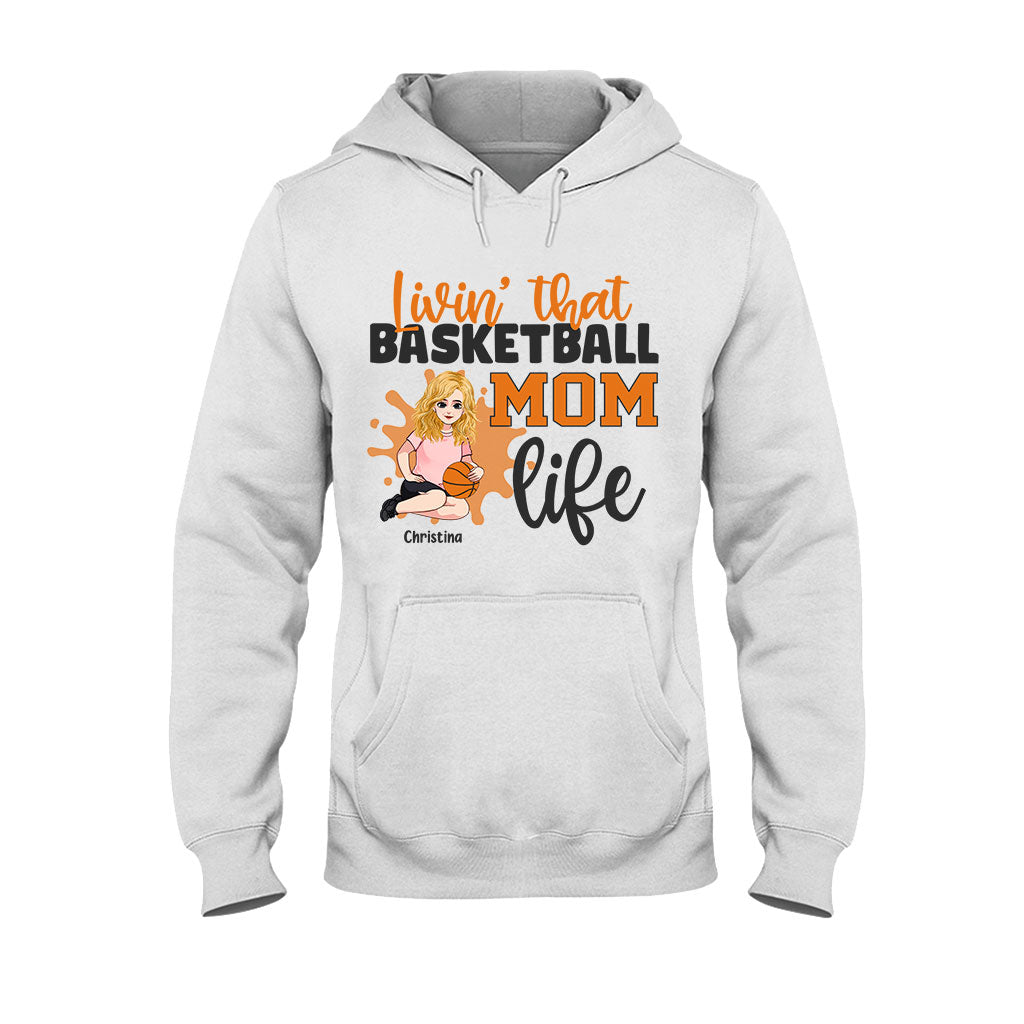 Vivre pleinement sa vie de maman - T-shirt et sweat à capuche personnalisés pour la fête des mères, sur le thème du basketball
