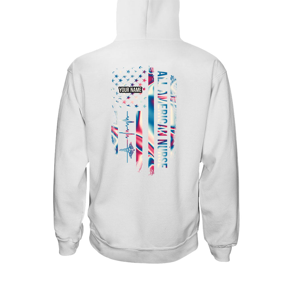 Infirmière fière - T-shirt et sweat à capuche personnalisés pour la fête de l'Indépendance