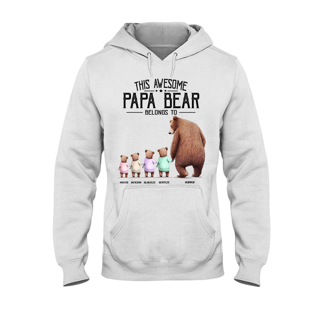 Ce t-shirt et ce sweat à capuche personnalisés « Papa Ours appartient à »