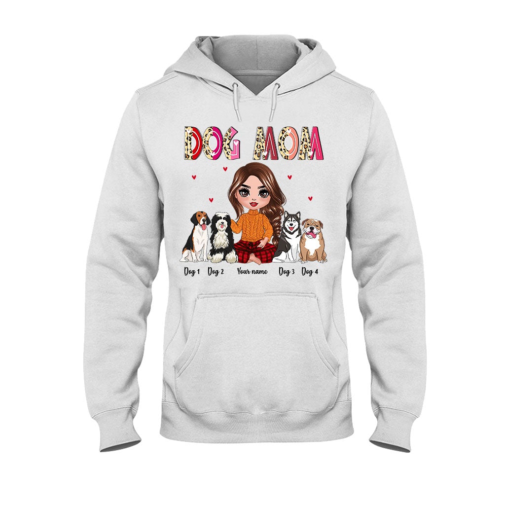 Maman et grand-mère assises avec le chien - T-shirt et sweat à capuche personnalisés pour chien