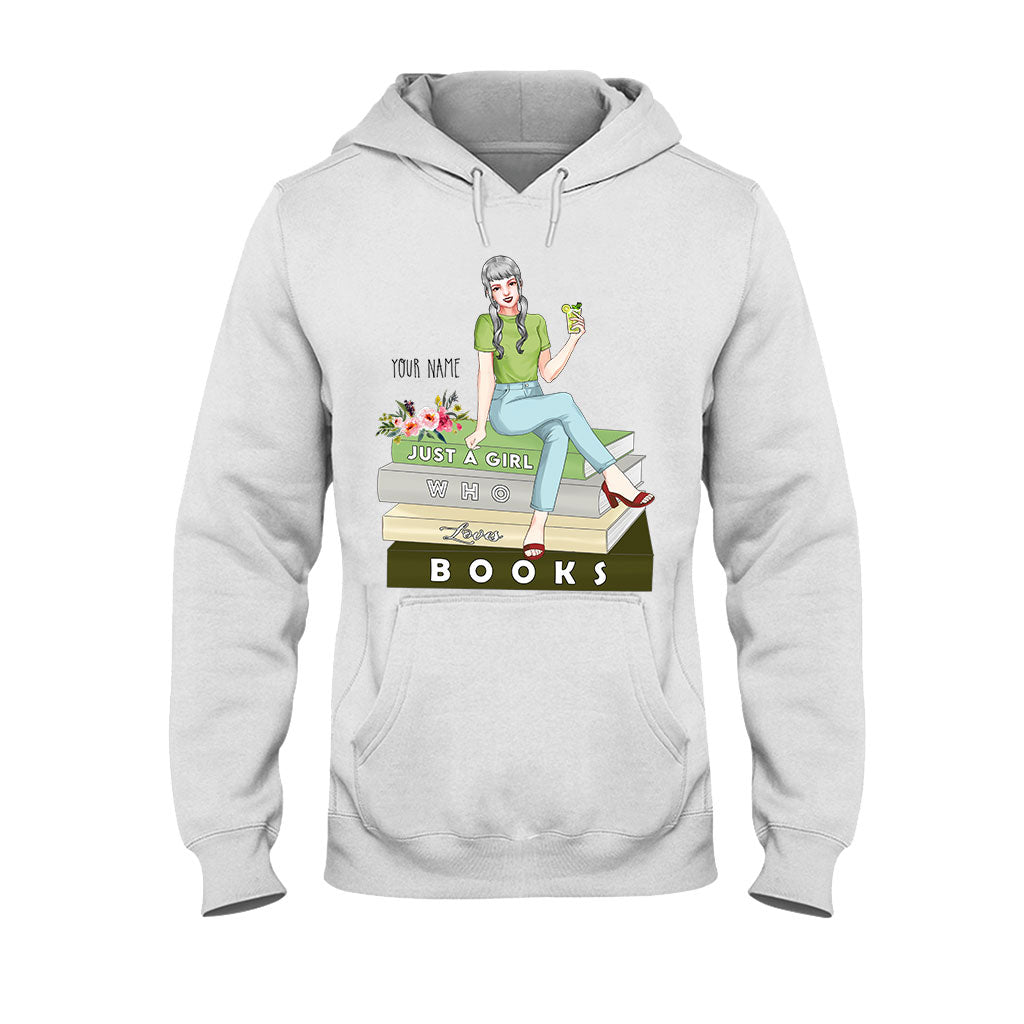 Juste une fille qui aime les livres - T-shirt et sweat à capuche personnalisés avec des livres
