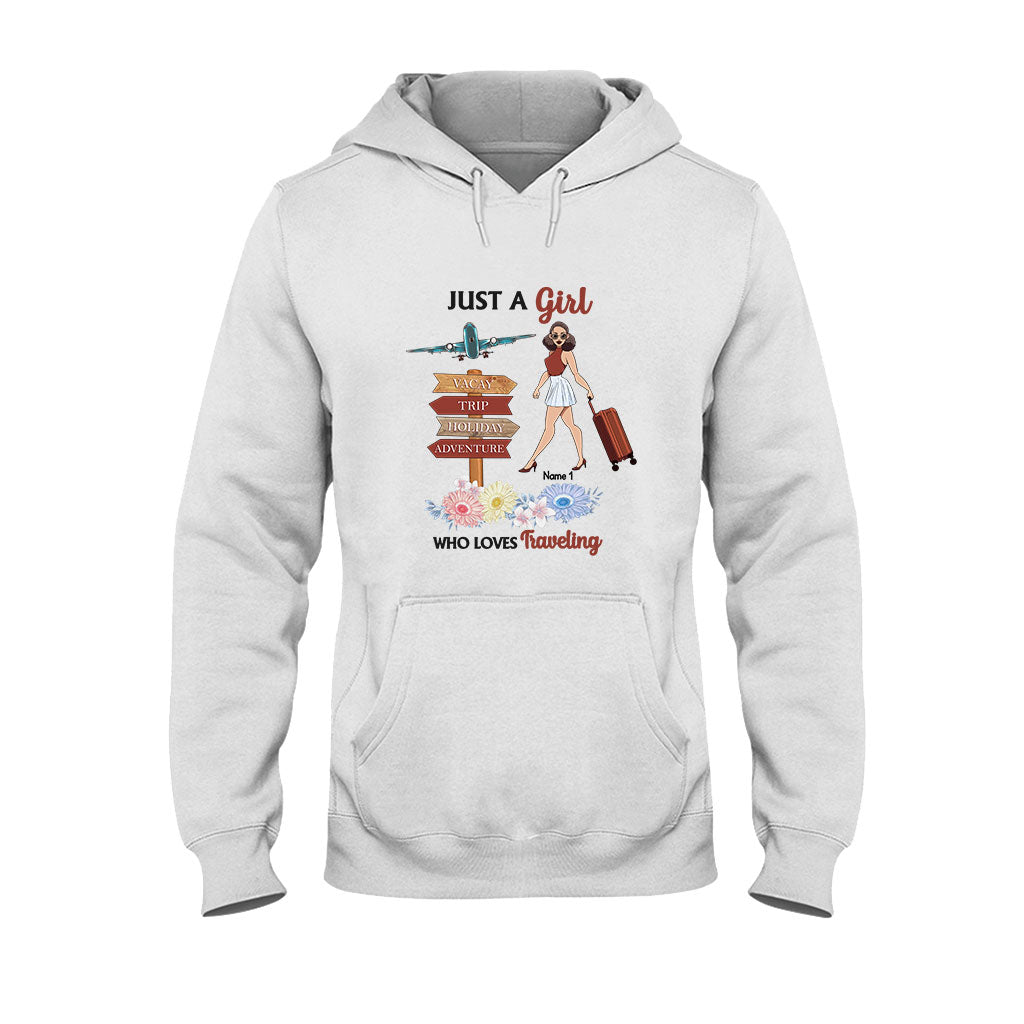 Juste une fille qui aime voyager - T-shirt et sweat à capuche personnalisés