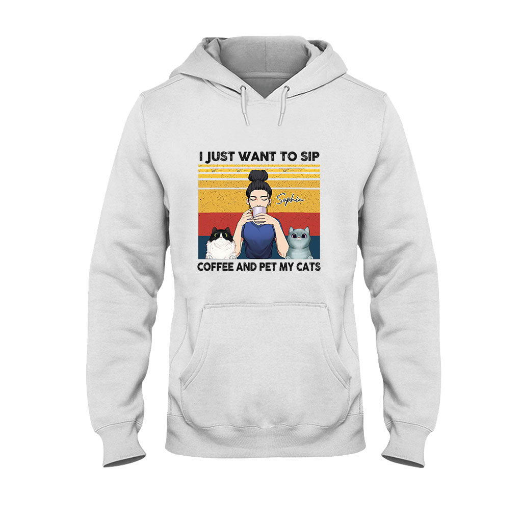 Café pour mamans de chats - T-shirt et sweat à capuche personnalisés pour chats