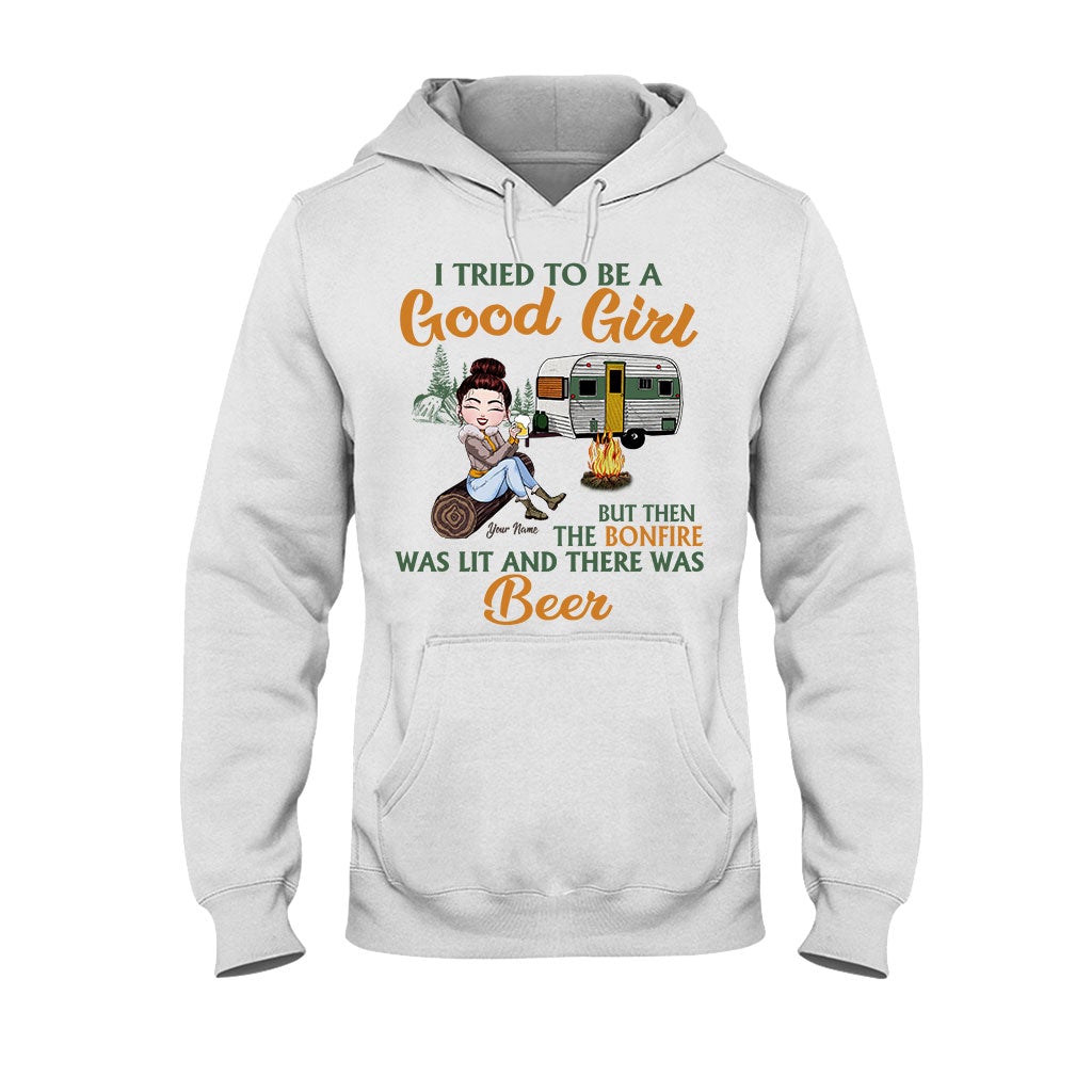 J'ai essayé d'être une gentille fille, mais le feu de camp - T-shirt et sweat à capuche de camping personnalisés