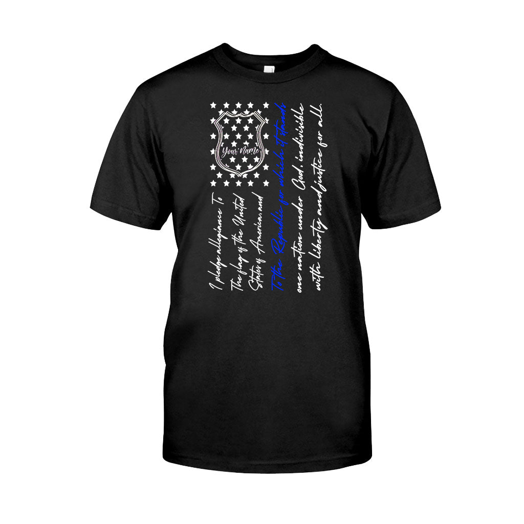 Insigne de police et serment d'allégeance - T-shirt et sweat à capuche personnalisés pour la fête de l'Indépendance