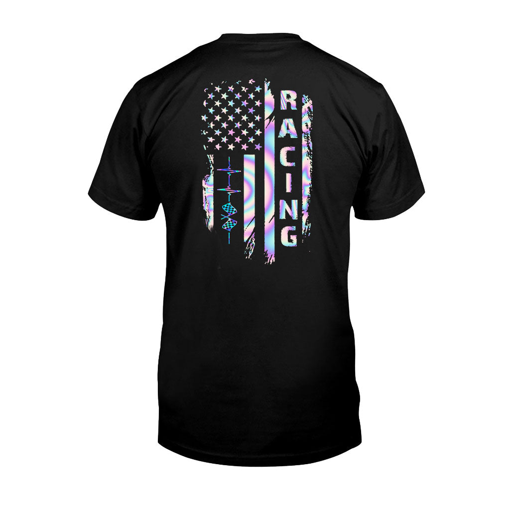 J'adore la course automobile - T-shirt et sweat à capuche personnalisés pour la fête de l'Indépendance