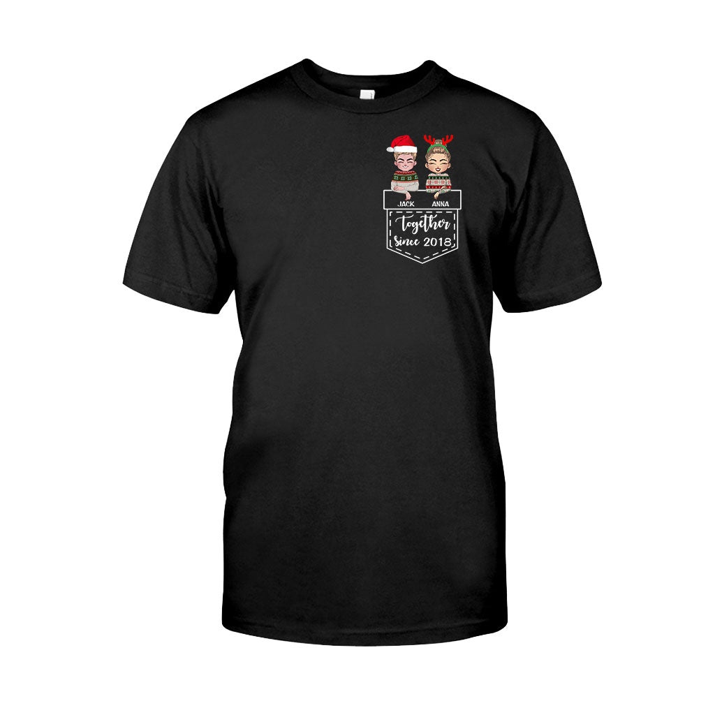 Ensemble - T-shirt et sweat à capuche de Noël personnalisés pour couples