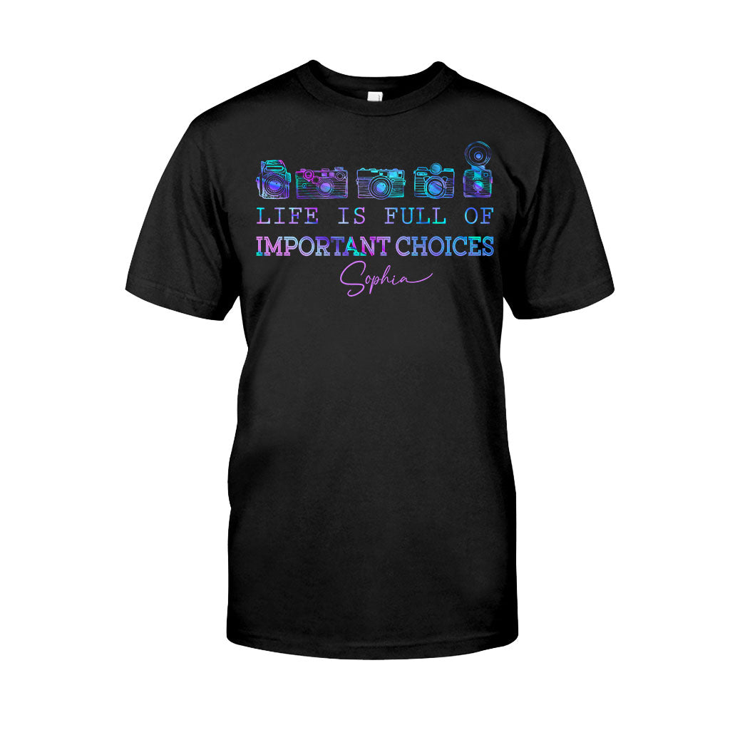 La vie est pleine de choix importants - T-shirt et sweat à capuche personnalisés avec photo