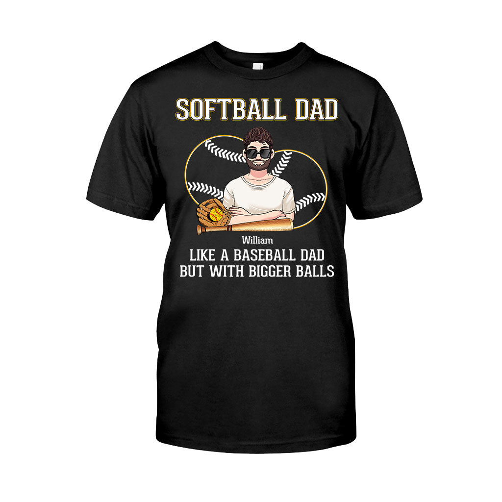 Papa de softball, comme un papa de baseball, mais avec des balles plus grosses ! – T-shirt et sweat à capuche de softball personnalisés