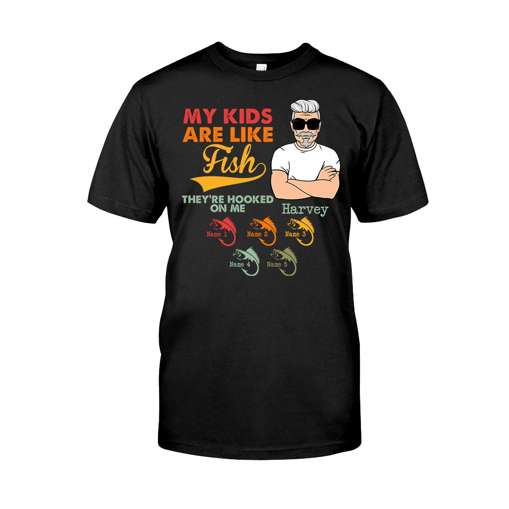 Mes enfants sont comme des poissons - T-shirt et sweat à capuche personnalisés pour la fête des pères sur le thème de la pêche
