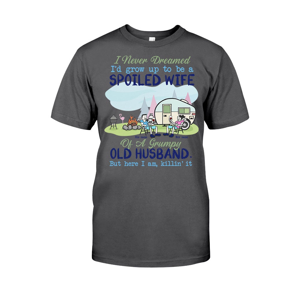 Spoiled Wife Camping Couple - Personalized T-shirt and Hoodie