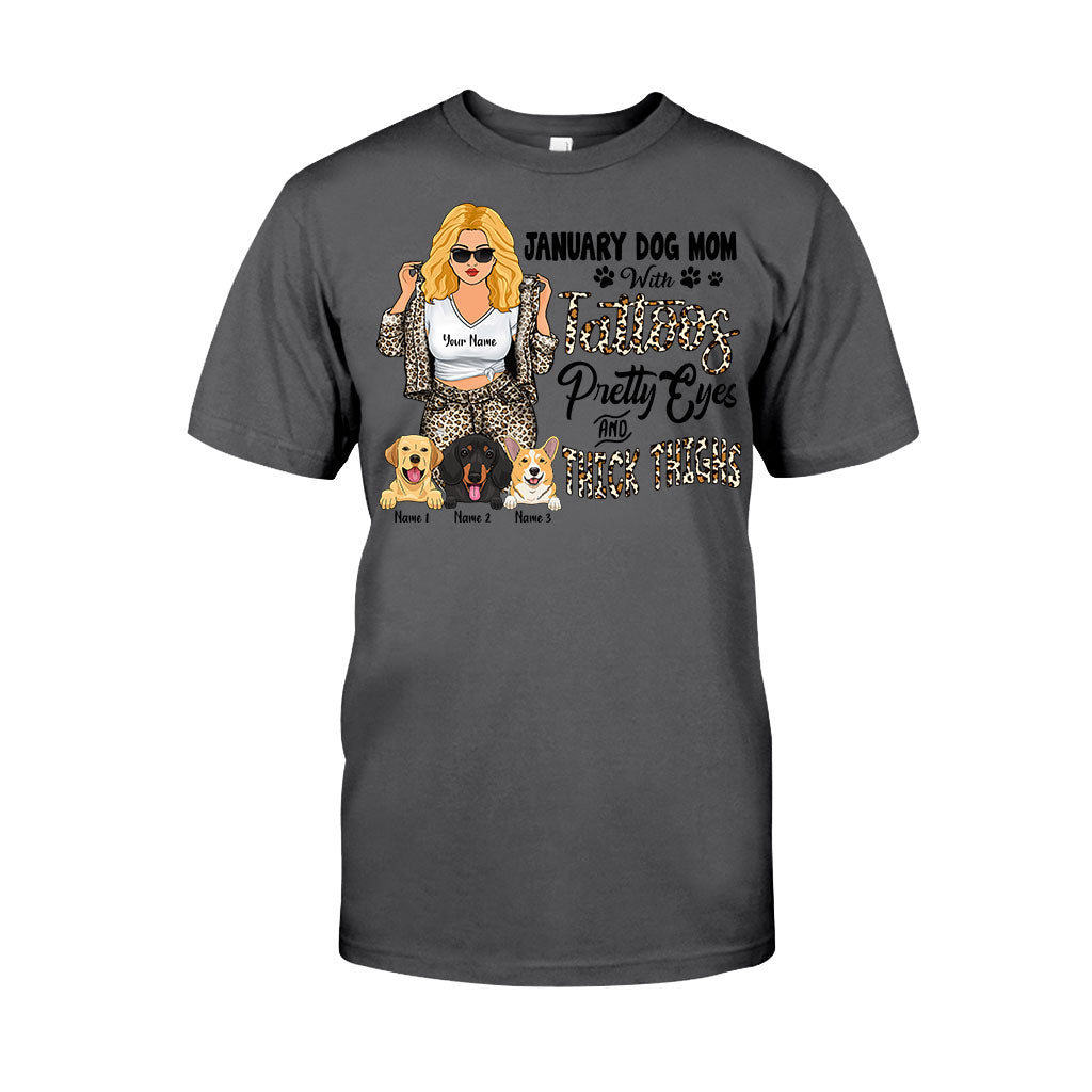 Maman chienne tatouée aux jolis yeux et aux cuisses bien charnues - T-shirt et sweat à capuche personnalisés pour la fête des mères