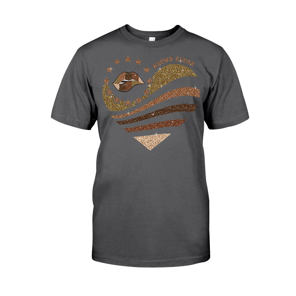 Brown Sugar - African American T-shirt and Hoodie With Faux Glitter Print 112021