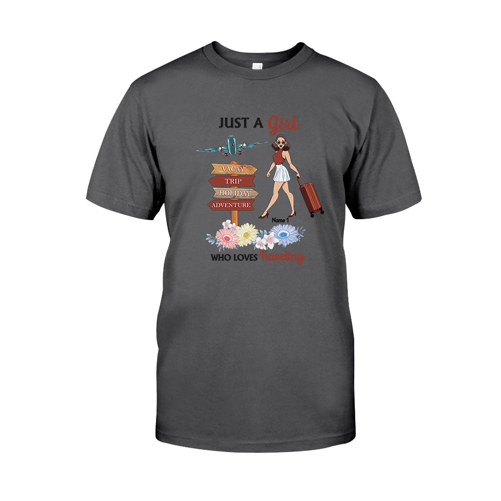 Juste une fille qui aime voyager - T-shirt et sweat à capuche personnalisés