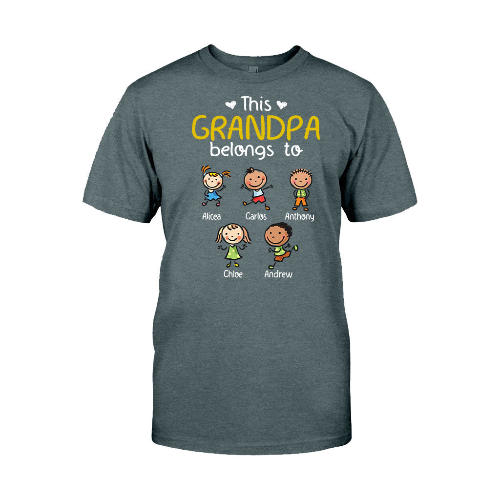 Ce t-shirt et ce sweat à capuche personnalisés « Ce grand-père et cette grand-mère appartiennent à » pour papa