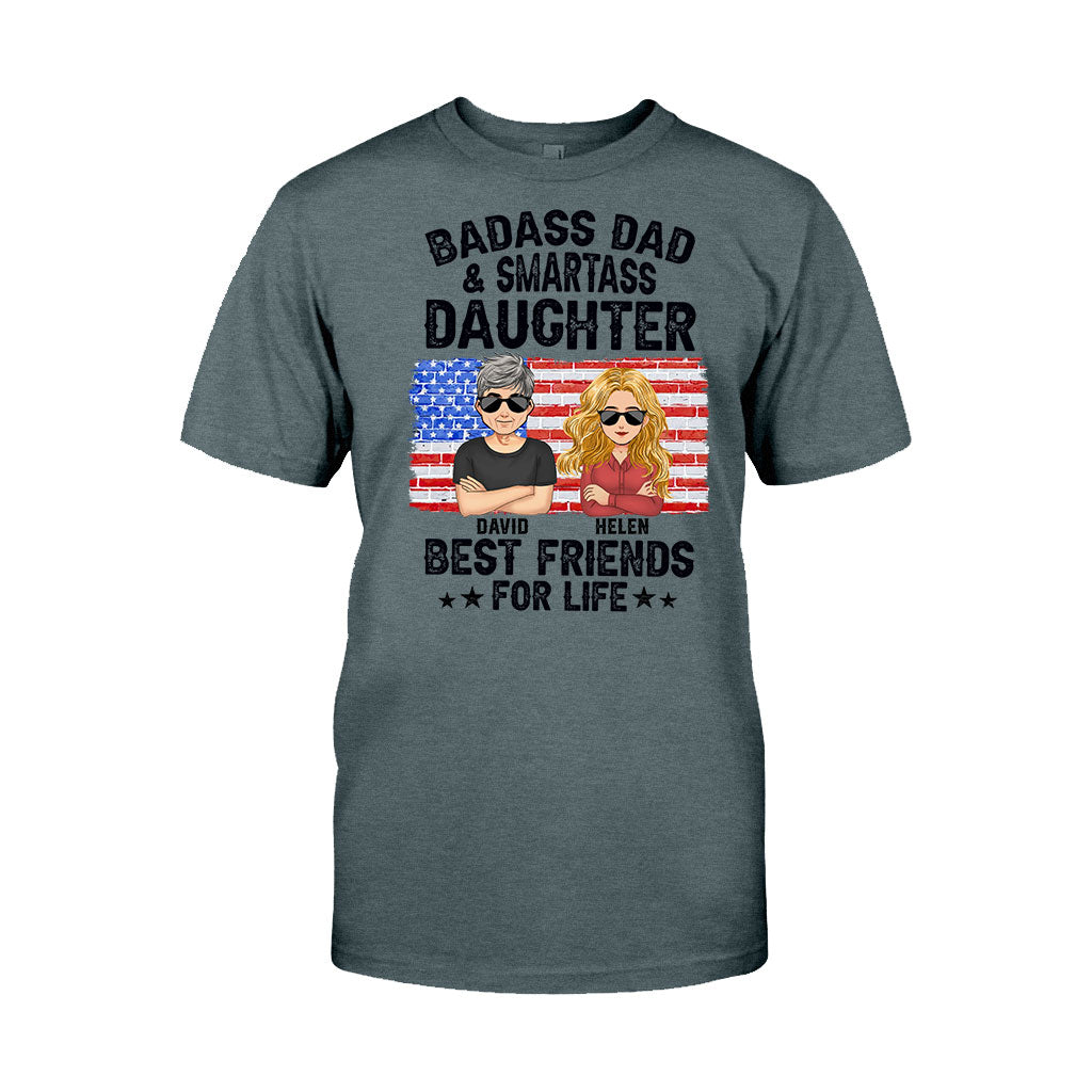 Papa badass et fille insolente, meilleurs amis pour la vie - T-shirt et sweat à capuche personnalisés pour papa