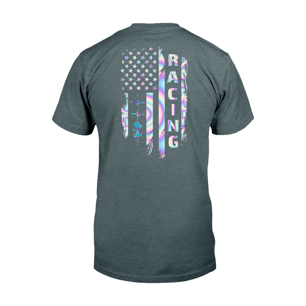 J'adore la course automobile - T-shirt et sweat à capuche personnalisés pour la fête de l'Indépendance