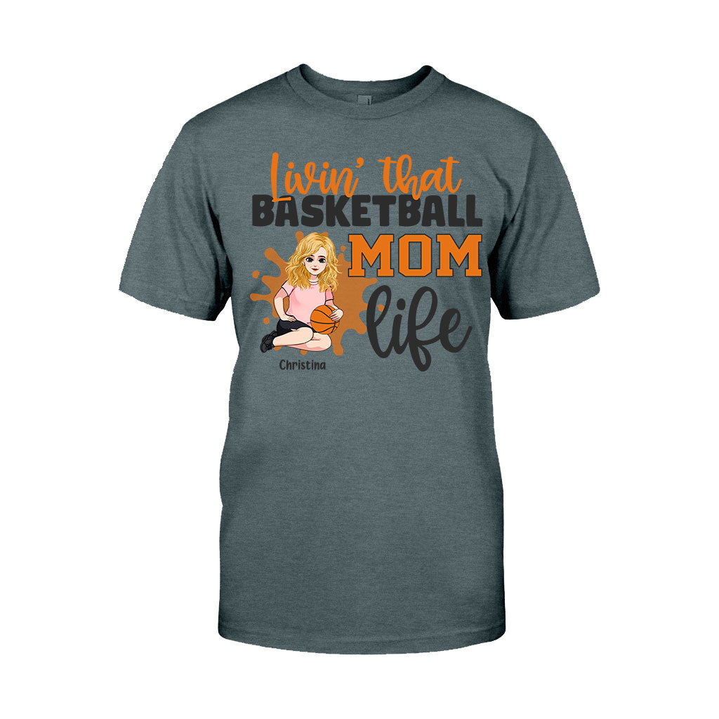 Vivre pleinement sa vie de maman - T-shirt et sweat à capuche personnalisés pour la fête des mères, sur le thème du basketball