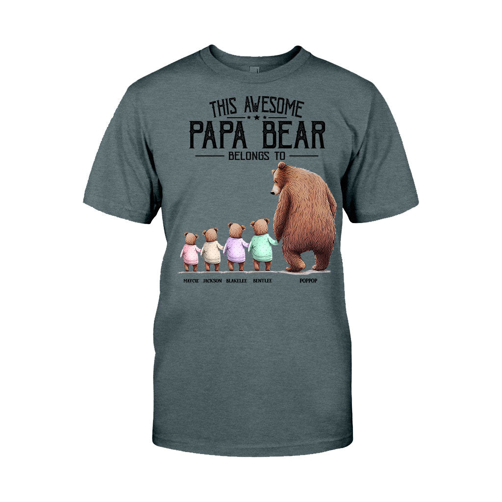 Ce t-shirt et ce sweat à capuche personnalisés « Papa Ours appartient à »