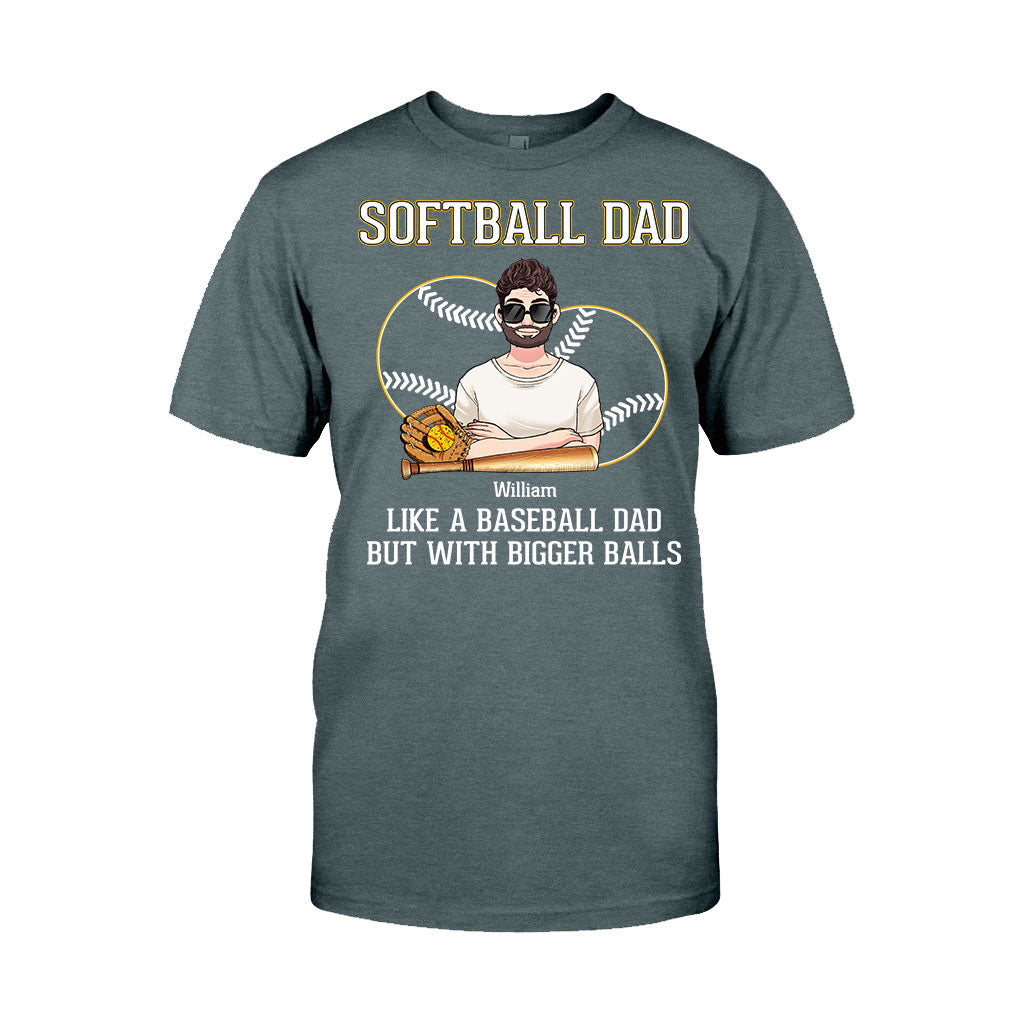 Papa de softball, comme un papa de baseball, mais avec des balles plus grosses ! – T-shirt et sweat à capuche de softball personnalisés