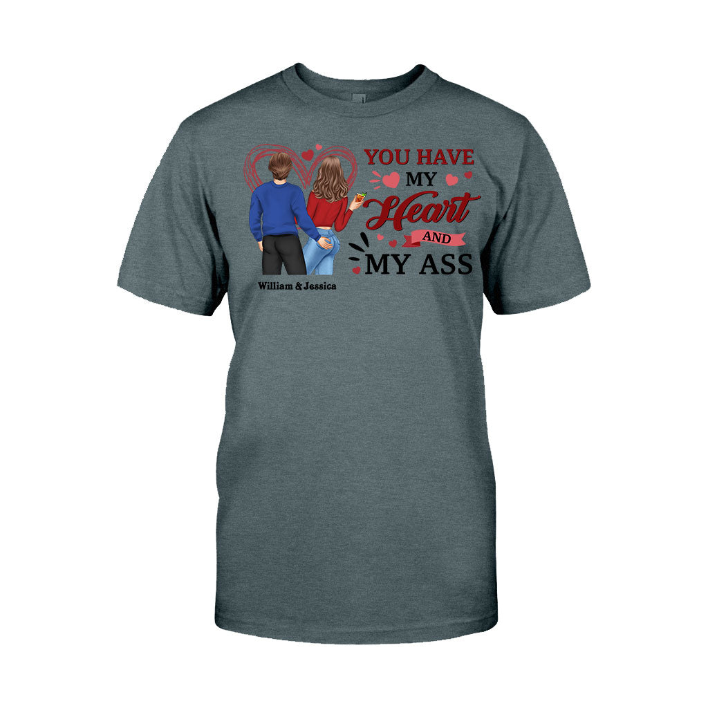 Tu as mon cœur et mes fesses - T-shirt et sweat à capuche personnalisés pour couples