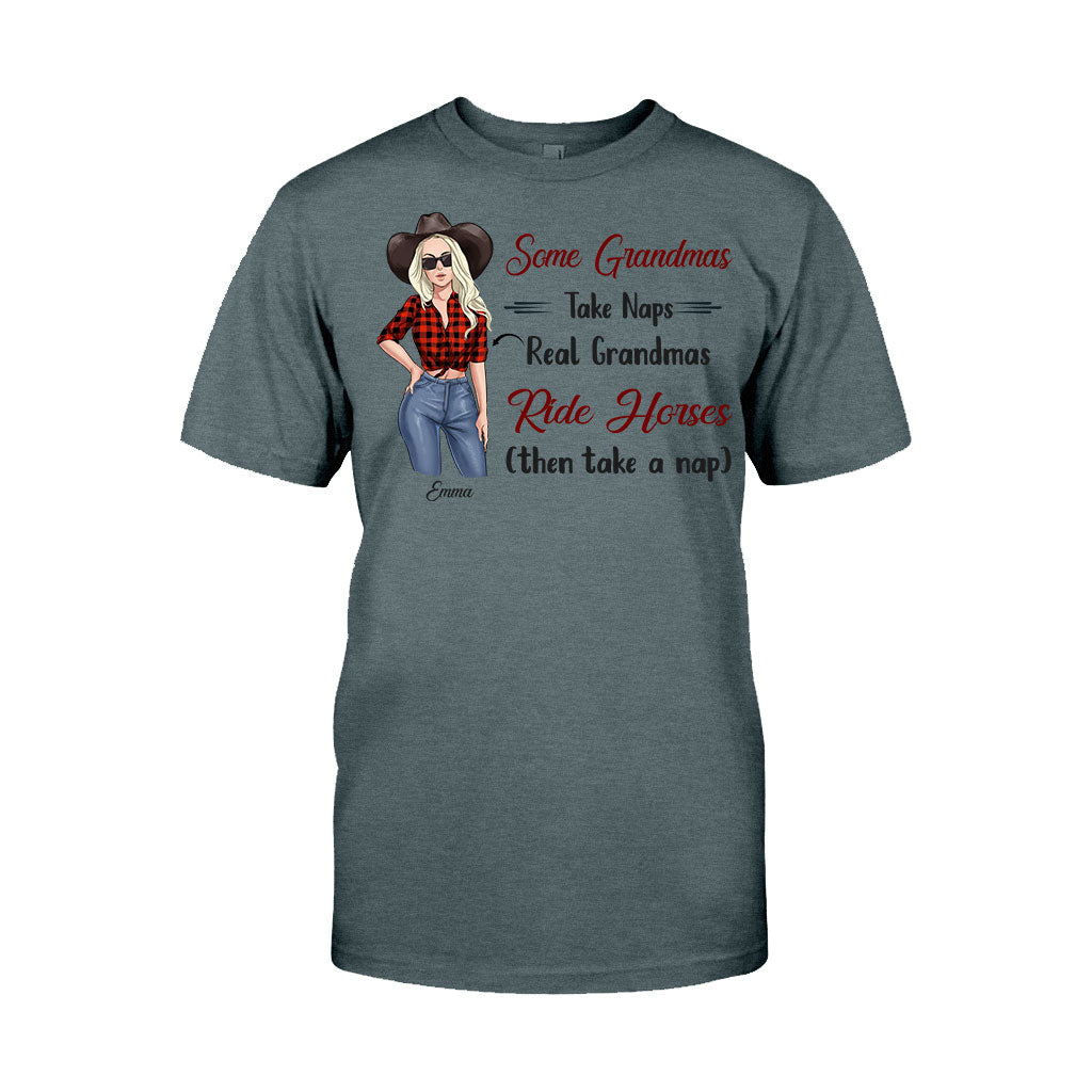 Les vraies grand-mères montent à cheval - T-shirt et sweat à capuche personnalisés pour la fête des mères