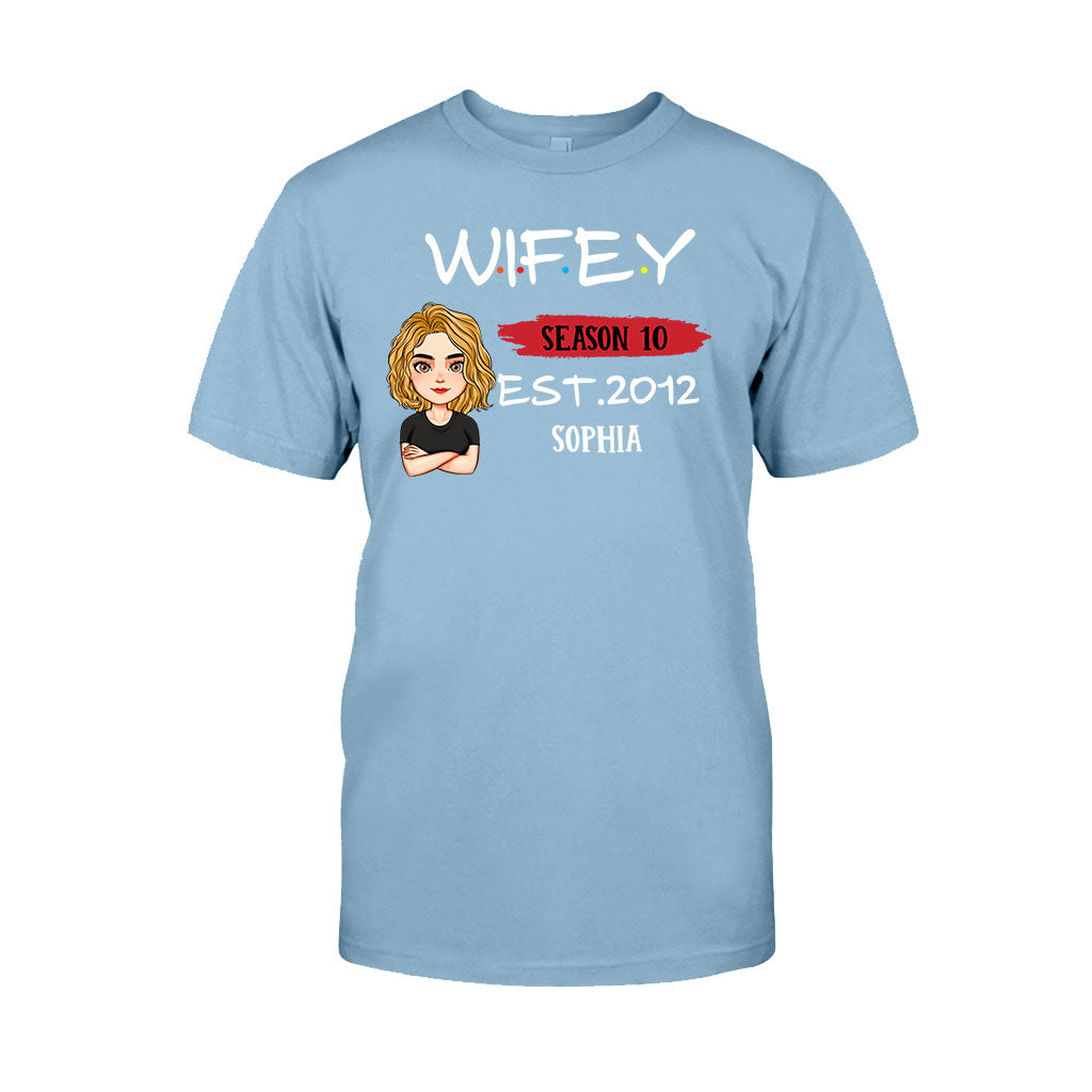 T-shirt et sweat à capuche personnalisés pour couples « Husby Wifey »