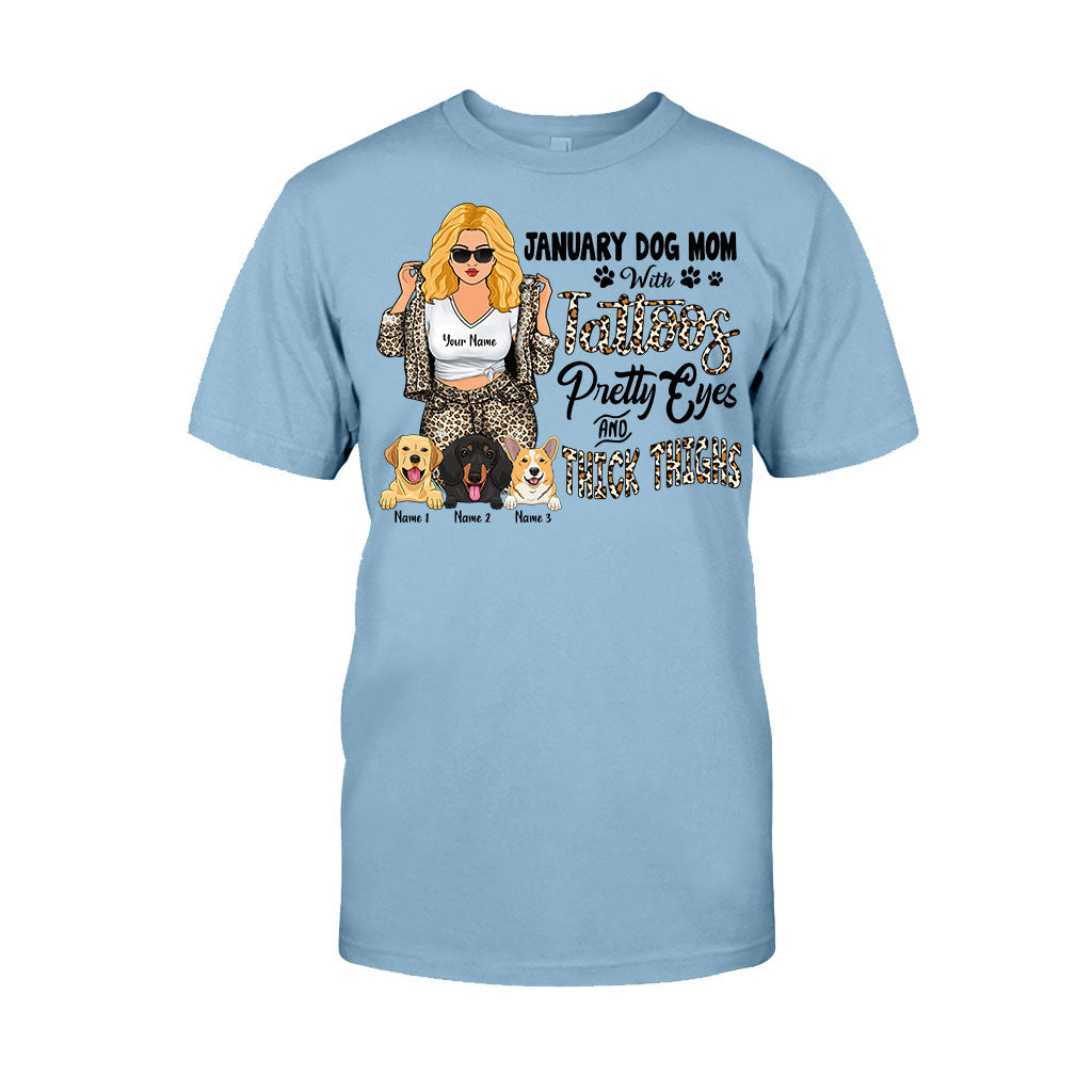 Maman chienne tatouée aux jolis yeux et aux cuisses bien charnues - T-shirt et sweat à capuche personnalisés pour la fête des mères