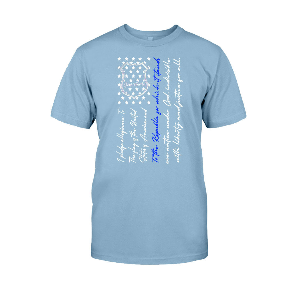 Insigne de police et serment d'allégeance - T-shirt et sweat à capuche personnalisés pour la fête de l'Indépendance