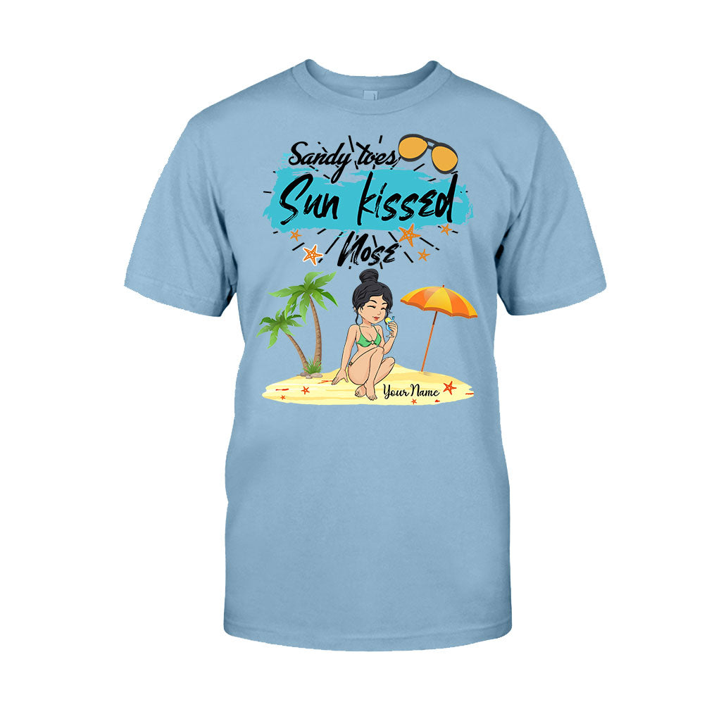 T-shirt et sweat à capuche personnalisés « Sandy Toes Sunkissed Nose » pour les amoureux de la mer
