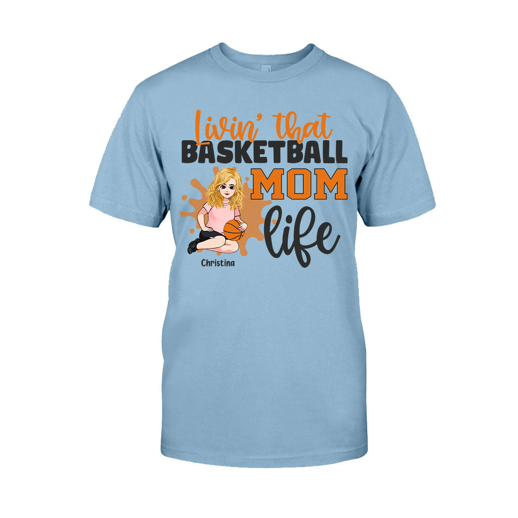 Vivre pleinement sa vie de maman - T-shirt et sweat à capuche personnalisés pour la fête des mères, sur le thème du basketball