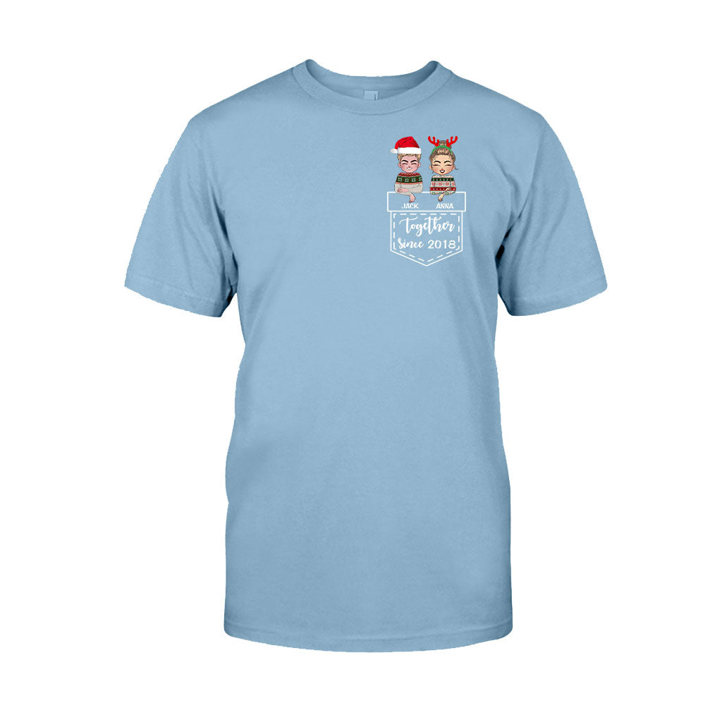 Ensemble - T-shirt et sweat à capuche de Noël personnalisés pour couples