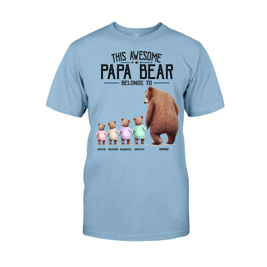 Ce t-shirt et ce sweat à capuche personnalisés « Papa Ours appartient à »