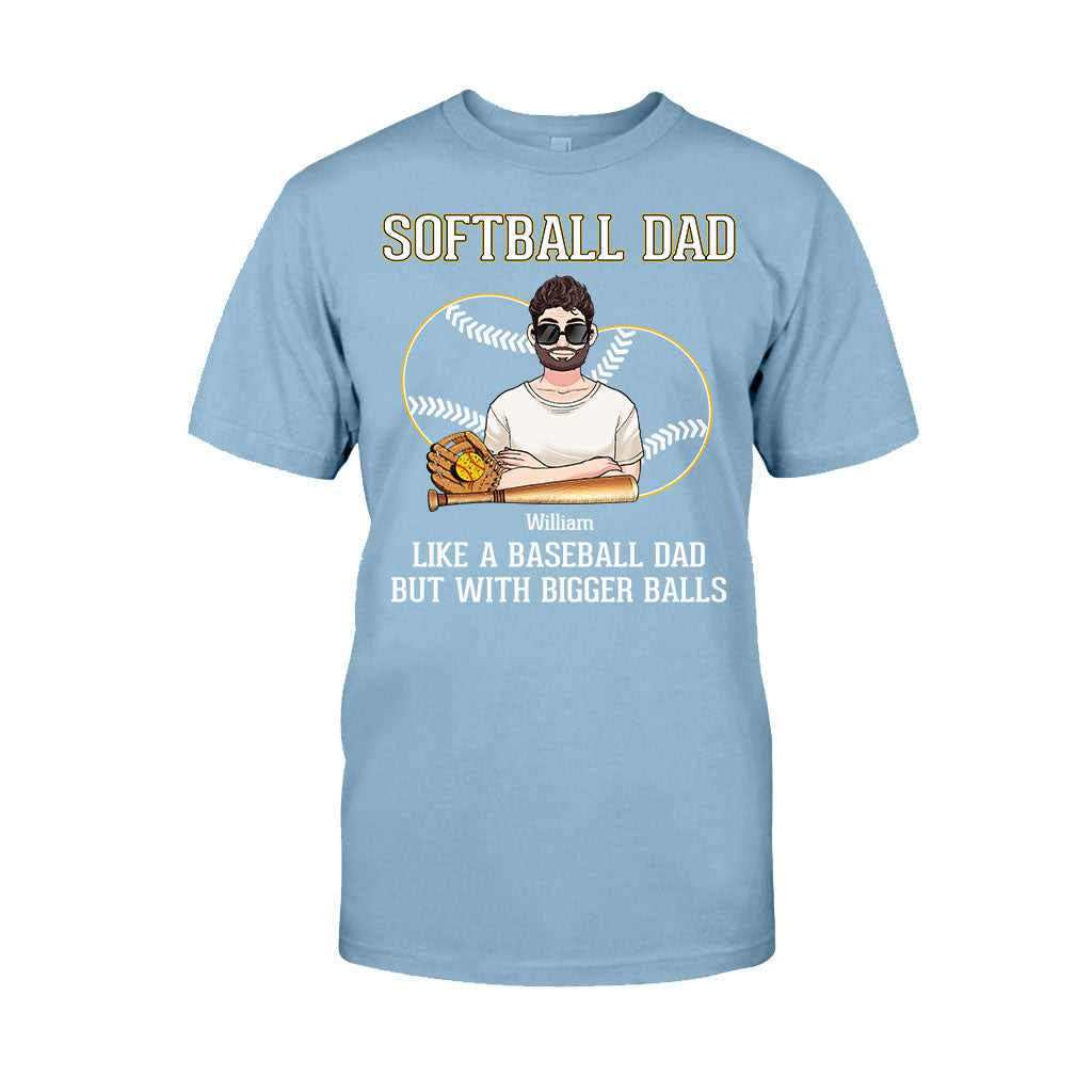 Papa de softball, comme un papa de baseball, mais avec des balles plus grosses ! – T-shirt et sweat à capuche de softball personnalisés
