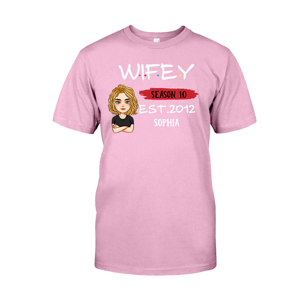 T-shirt et sweat à capuche personnalisés pour couples « Husby Wifey »