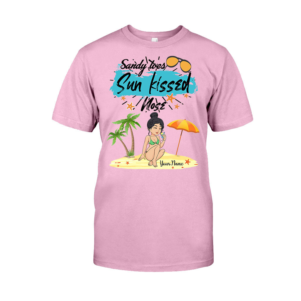 T-shirt et sweat à capuche personnalisés « Sandy Toes Sunkissed Nose » pour les amoureux de la mer