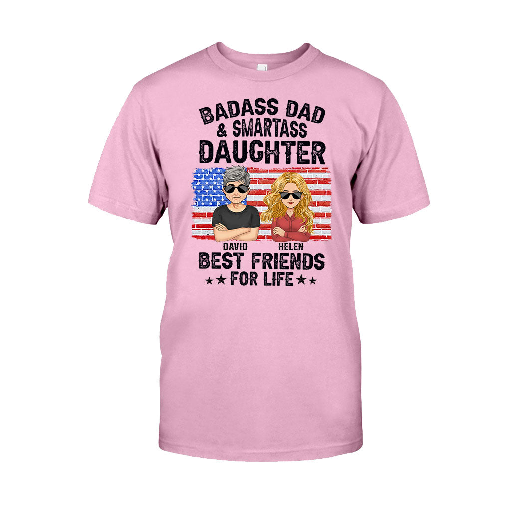 Papa badass et fille insolente, meilleurs amis pour la vie - T-shirt et sweat à capuche personnalisés pour papa