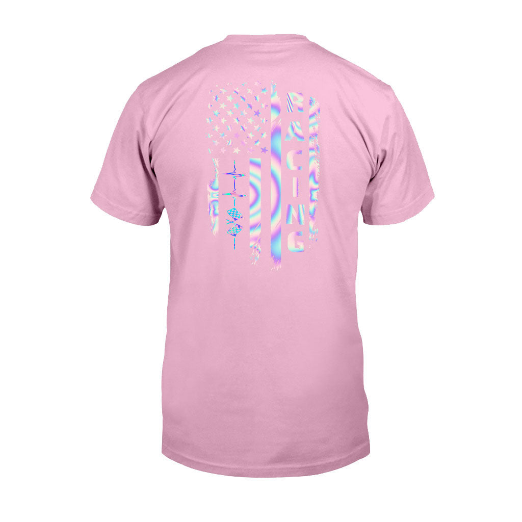 J'adore la course automobile - T-shirt et sweat à capuche personnalisés pour la fête de l'Indépendance