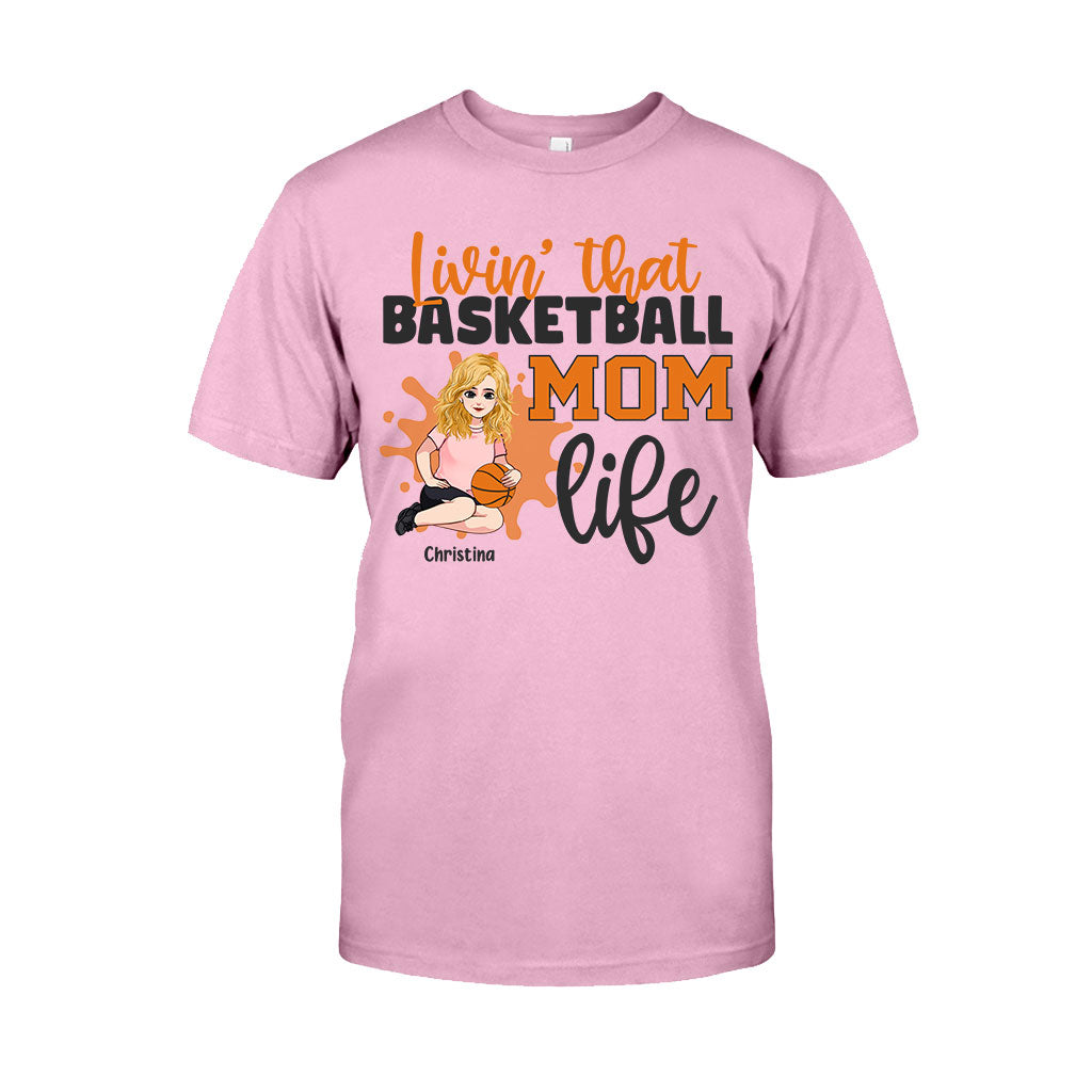 Vivre pleinement sa vie de maman - T-shirt et sweat à capuche personnalisés pour la fête des mères, sur le thème du basketball
