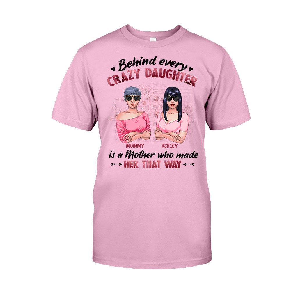 Derrière chaque fille folle - T-shirt et sweat à capuche personnalisés pour maman